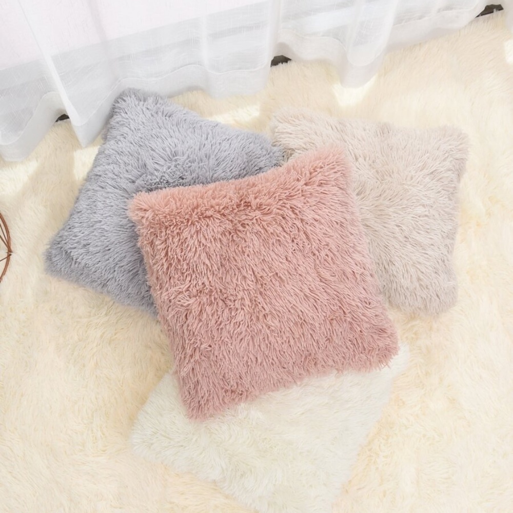 Plush Furry Pillow Cover - 3 colors - Picture 5 of 6
